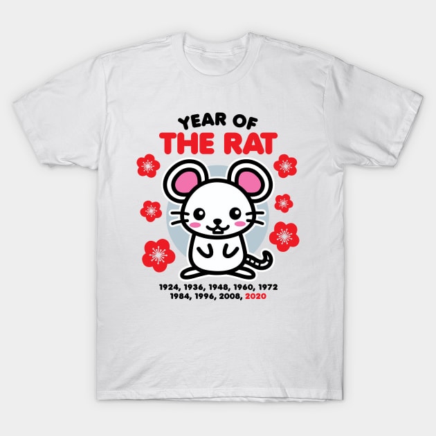 Year of the Rat 2020 Happy Chinese Zodiac New Year Kawaii T-Shirt by DetourShirts